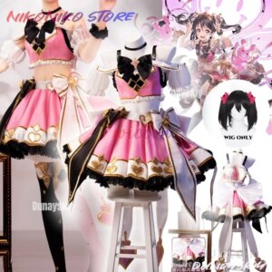 Anime LoveLive! Nijigasaki Nico Yazawa 코스프레 Costume Granblue Fantasy Yazawa Nico Niconiconi Lolita Dress Wig Woman Party Set