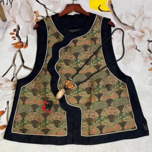 Traditional Chinese Luxurious Vest Women’s Spring New Year Jacquard fan Loose Sleeveless Lady Top S-XL