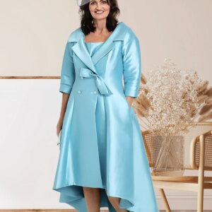 A-Line Mother of the Bride Dresses Elegant Dress Formal Wedding Ankle Length 3/4 Length Sleeve Shirt Collar with Button 2025
