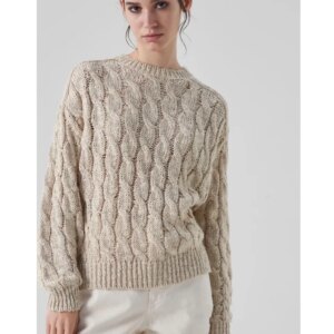 Women’s Long Sleeve Sequined Open-Knit Sweater, Loose Casual Pullover Sweater, Autumn Winter