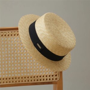 New flat top hat women’s summer face small adjustable