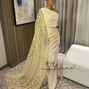 customized Column One-Shoulder Floor-Length Sleeveless Zipper Up Prom Dresses Wedding Party Dress Elegant And Beautiful Dresses