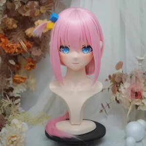 (NFD313-54)Customize Full Head With Lock Pretty Female/Girl Japanese Animego Character Kig Cosplay Kigurumi Mask Crossdress Doll