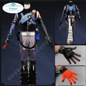 Anime Game Zenless Zone Zero Seth Lowell Cosplay Costume Criminal Investigation Team Uniform Man Carnival Party Suit with Tail