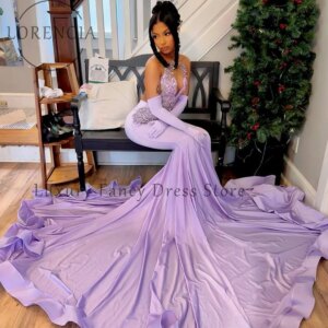 Sexy Rhinestone Prom Dresses for Women 2025 Mermaid Sparkly Evening Party Gowns Customized Sleeveless Long vestidos de fiesta