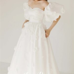 Lucy Ladies Wedding Dress Flower Decoration Satin vestidos de novia wedding dress wedding dress women Customized