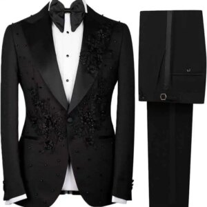Exquisite Wedding Suit for Man Beading Single Breasted Business Lapel Blazer Formal Occasions Suits for Men Party Customized