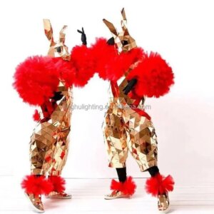 red blue rabbit mirror costume MEN WOMEN halloween party cosplay costumes Stage show outfit