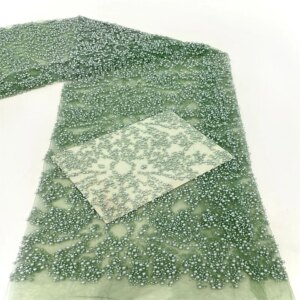 2024 New African Nigerian French High Quality 2024 Hot Sale Lace Fabric With Beads Sequins Bride Party Wedding Embroiderg Dress