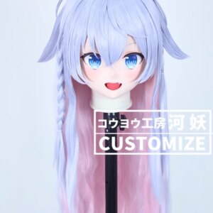 C-422-23 Customize Full Head Resin Cartoon Cosplay Japanese Character Anime Role Play Crossdress Kigurumi Mask With Back Shell