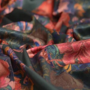 Heavy silk stretch satin fabric vintage cheongsam wide digital