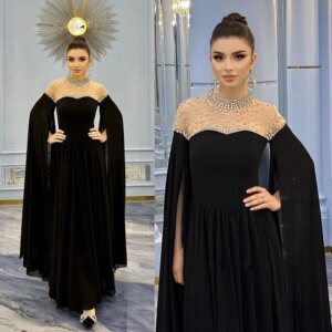 Customized Sparkle Exquisite Exquisite High Collar A-line es Rhinestone Vertically Chiffon Customized