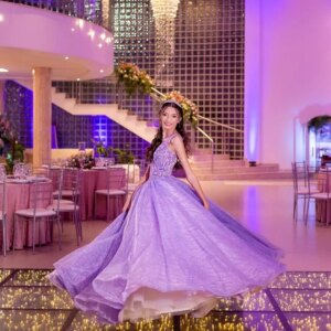 Customized Shiny Lavender Purple Quinceanera Dress Lace sequin Tull Long tail vestidos de 15 Quinceanera