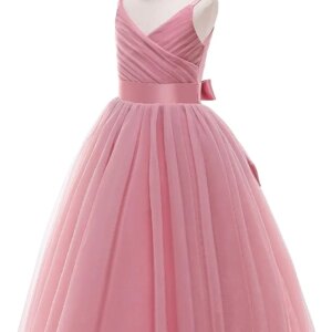Tulle Dress Flower Girls Spaghetti Strap Long A Line Wedding Pageant Dresses Princess Birthday Party Ball Gown pageant dresses