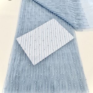 Luxury Elegant Hand-Embroidered Sequin Beaded Lace High Quality Groom Nigerian Wedding Bride Embroidered French Tulle Sewing