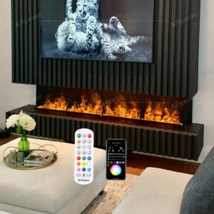 5 Year Warranty Electric Steam Simulator Fireplace Modern Adjustable Remote Control Wall Mounted LED Flame Decorative Fireplace