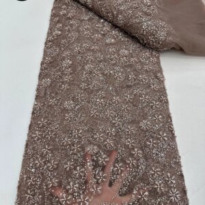 African Beaded Sequins Lace Fabric 2025 High Quality Newest French Sequins Tulle Lace Nigeria Bridal Wedding Party Dress Sewing