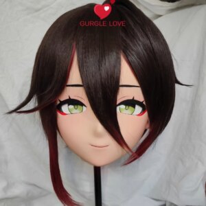 (GLA04013)Customize Character Resin Half Head Japanese Animego Cosplay Crossdressing Doll Anime Kigurumi Mask With Eyes And Wig