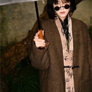 New Chinese style wool embroidery men’s down robe