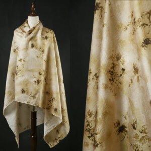 Transparent Digital Printing Linen Fabric Gauze Skirt Hanfu Shirt Cheongsam