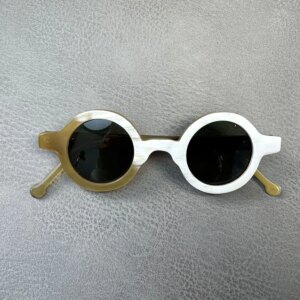 Women Sunglasses Men Round Vintage Retro Handmade Natural White Horn Man Sunglass Fashion Luxury Glasses Eyeglasses