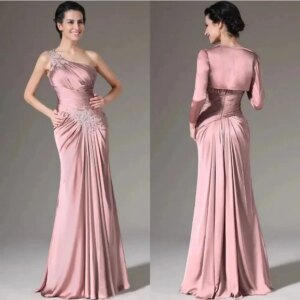 Two-piece Mermaid Celebrity Dresses Prom Gowns Elegant New 2025 With Dusty Pink Satin Lace Beaded Wedding Mother Guest Evening
