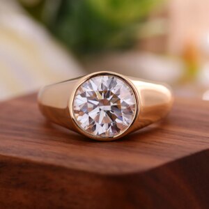 Provence 14K 18K gold 5ct Lab Grown Diamond men’s ring Classic Solitaire wedding band engagement ring Customized gold jewelry