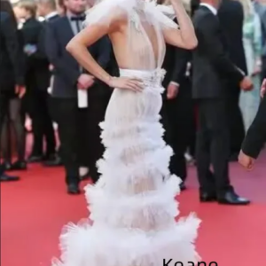 Mermaid Tiered Evening Dress Deep V Special Occasion robe soiree Islamic Dubai Kaftan Saudi Arabic Evening Prom Dress