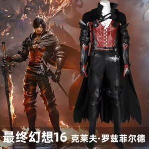 2024 New Adult Man Role Play XVI Clive Rosfield Cosplay Costume Halloween Carnival Suit Outfit Cape