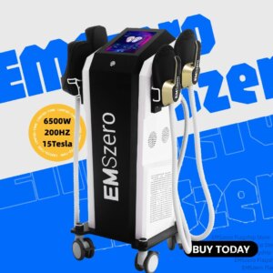 EMSzero 6500W Folding Screen Hi-emt Body Sculpt Machine 4 RF Handle Pelvic Pad Optional Ems Muscle Stimulator