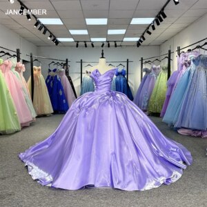 Beautiful Purple Customized Long Cheap Quinceanera Dresses Ball Gown Strapless Graduation Party Dress vestidos de quinceañera