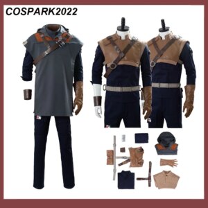 Men Cal Cos Kestis Cosplay Vest Pant Coat Armband Belt Costume Outfit Male Suit Uniform Halloween Carnival Costume