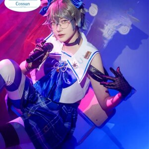 COSSUN Vtuber Nijisanji Maria Marionette/Ike Eveland Game Suit JK Uniform Cosplay Costume Halloween Inkya Impulse Outfit Women