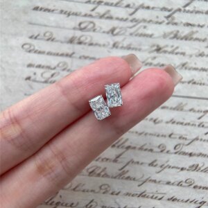 10K Solid Real Gold Lab-grown diamond stud stud 0.5CT Radis Square Fine Jewelry earrings 18K gold custom platinum