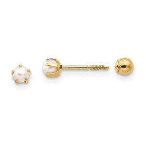 14k Madi K Reversible FW Cultured Pearl Bead Earrings