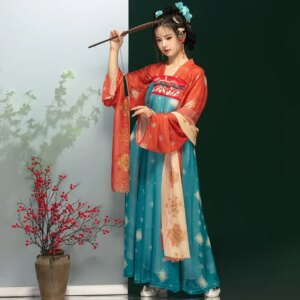 Hanfu female adult ancient costume Chinese wind daily one-piece waist skirt