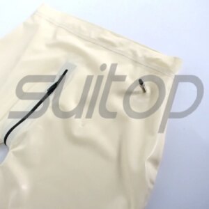100% handmade latex panti hose rubber latex trousers inflatable with crotch zip