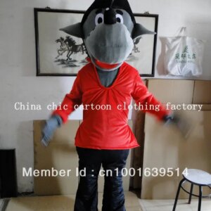 New Adult Hot Sale Foam Cute Big Bad Wolf Cartoon Mascot Costume Plush Christmas Fancy Dress Halloween Mascot Costume