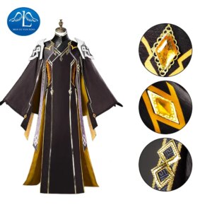 MANLUYUNXIAO Zhongli Game Genshin Impact Cosplay Costume Zhong Li Archon Full Set Antiquity Style Comicon Clothes