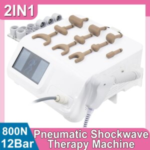 12Bar Pneumatic Shockwave Therapy Machine For Improve Muscle Function 2in1 Shock Wave Equipment Chiropractic Correction Gun