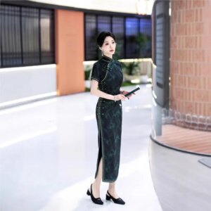 New cheongsam Chinese style elegant temperament long performance