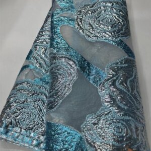 Brocade Lace Fabric 2024 High Quality Jacquard Organza Fabric African Damask Lace Fabric 5yards Evening Dresses for Women