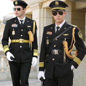 Enterprises and Institutions Concierge Staff Men Blazer Suit Set Male Security Guard Overalls Hat + Coat + Pants + Accessories