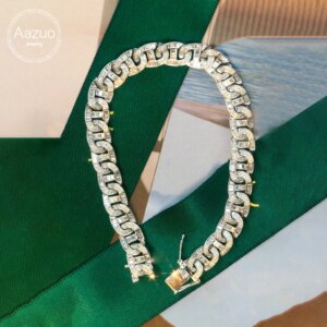Aazuo 18K Premium Jewelry White Gold Natural Diamonds 2.0ct Irregular Bracelet For Woman Upscale Trendy Wedding Engagement Party