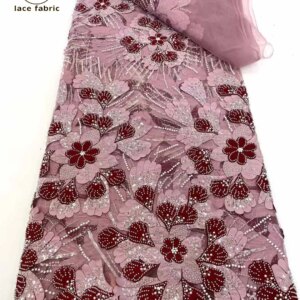New Design Eembroidery African Lace Fabric 2025 High Quality 3D Sequins Nigerian Groom Net Lace Fabrics For Party Dress Women