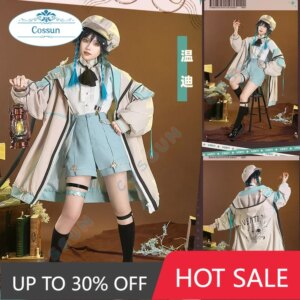 COSSUN Game Genshin Impact Venti Dandelion Detective Battle Dress Cute Uniform Cosplay Costume Halloween Carnival Women Anime Ne