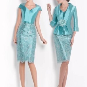 Green Plus Size Evening Mother Of The Bride Dresses Mermaid Belt Flower Mother Dresses For Weddings With Coat