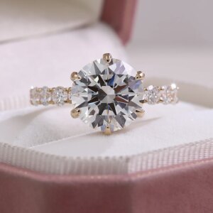 Provence 14K yellow gold rings custom 5CT lab larger diamond promise engagement rings for women luxury wedding ring jewelry gift