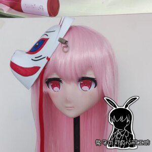 (RB276)Full Head Female Resin Cosplay Japanese Role Play Hata no Kokoro Kigurumi Mask Crossdresser Doll Transgender Mask