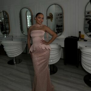 DMDRS Strapless Evening Dress 2025 Elegant Beaded Crystal Party Gown Formal A-line Floor-Length Party Dresses rochii luxury